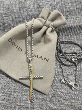 David Yurman Two-Tone Cross Necklace